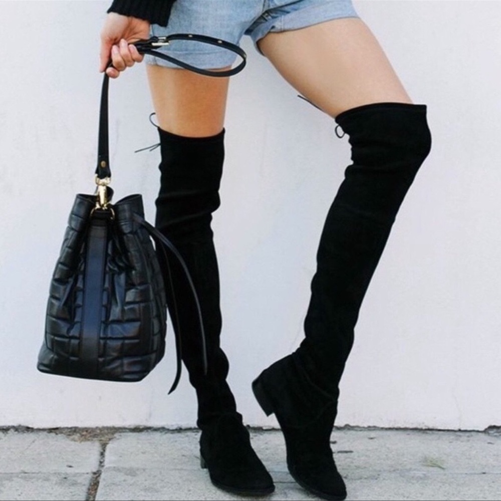 Black Flat thigh high over the knee boot